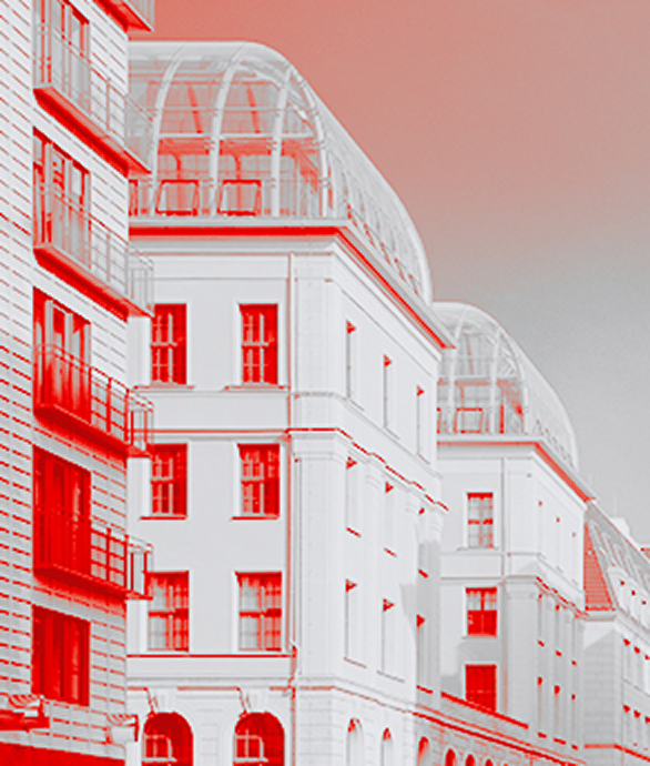 Verpixeltes Foto von Wohnhäusern